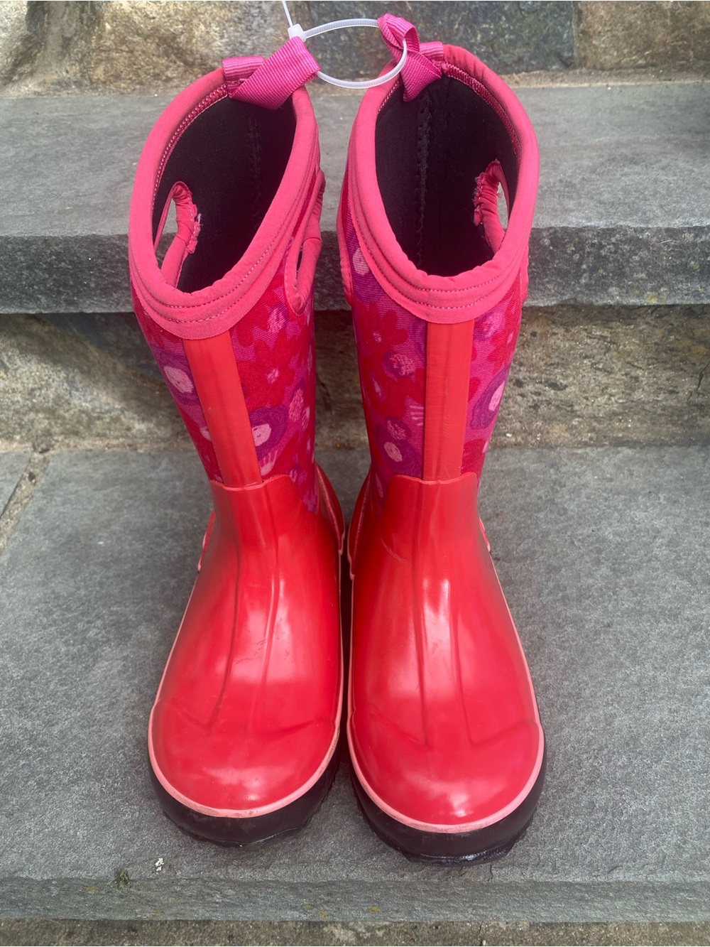 Bogs Girls size 1 Floral Waterproof Snow Boots